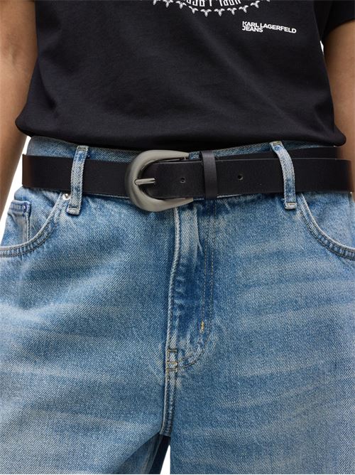 Cintura nera in cuoio Karl Lagerfeld jeans | A4W33094999
